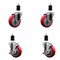 Service Caster 4'' SS Red Poly Wheel Swivel 1-1/2'' Expanding Stem Caster Set 2 Brakes, 4PK SCC-SSEX20S414-PPUB-RED-2-TLB-2-112 - alternate 1